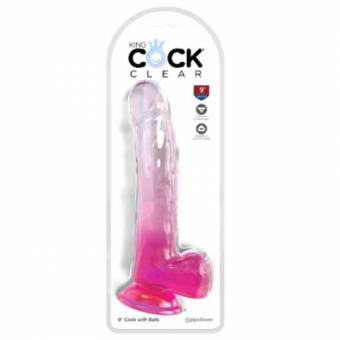 CONSOLADOR KING COCK CLEAR ROSA CONSOLADOR KING COCK CLEAR ROSA