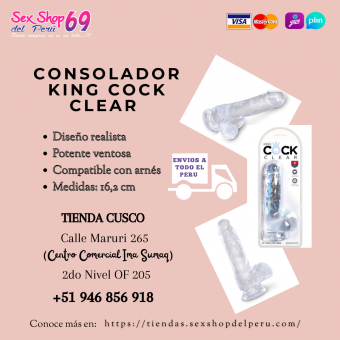 CONSOLADOR KING COCK CLEAR 6  SEXSHOP CUSCO