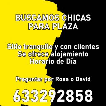 PLAZA con CLIENTES busca CHICAS