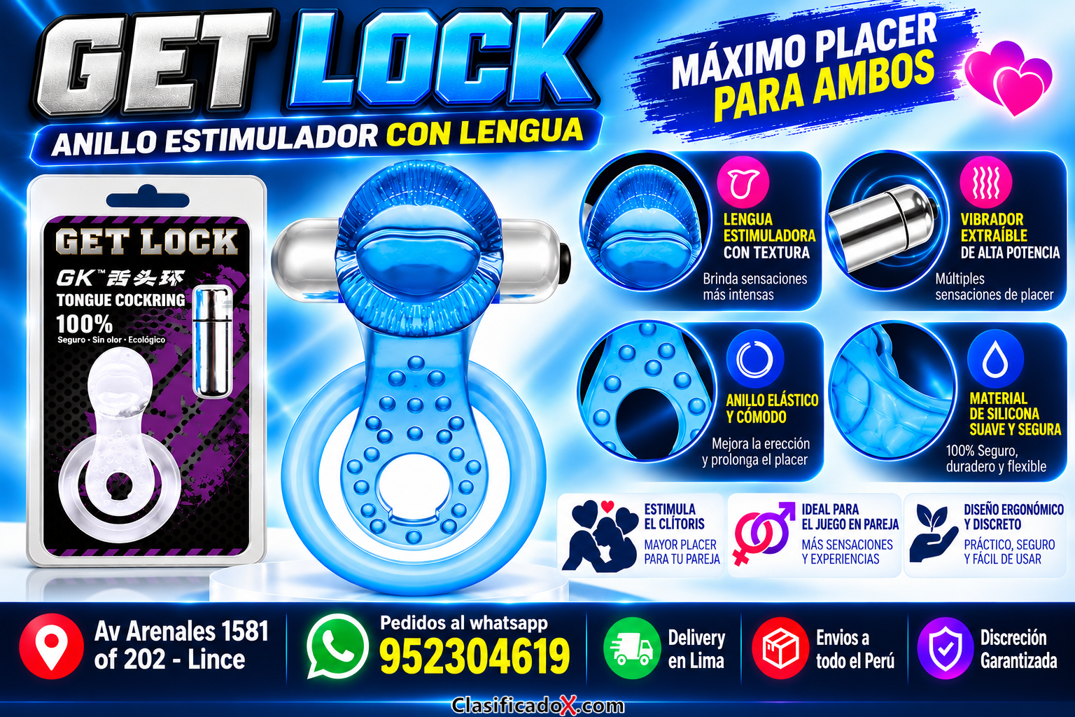 ANILLO VIBRADOR DE LENGUA EN SEXSHOP LINCE