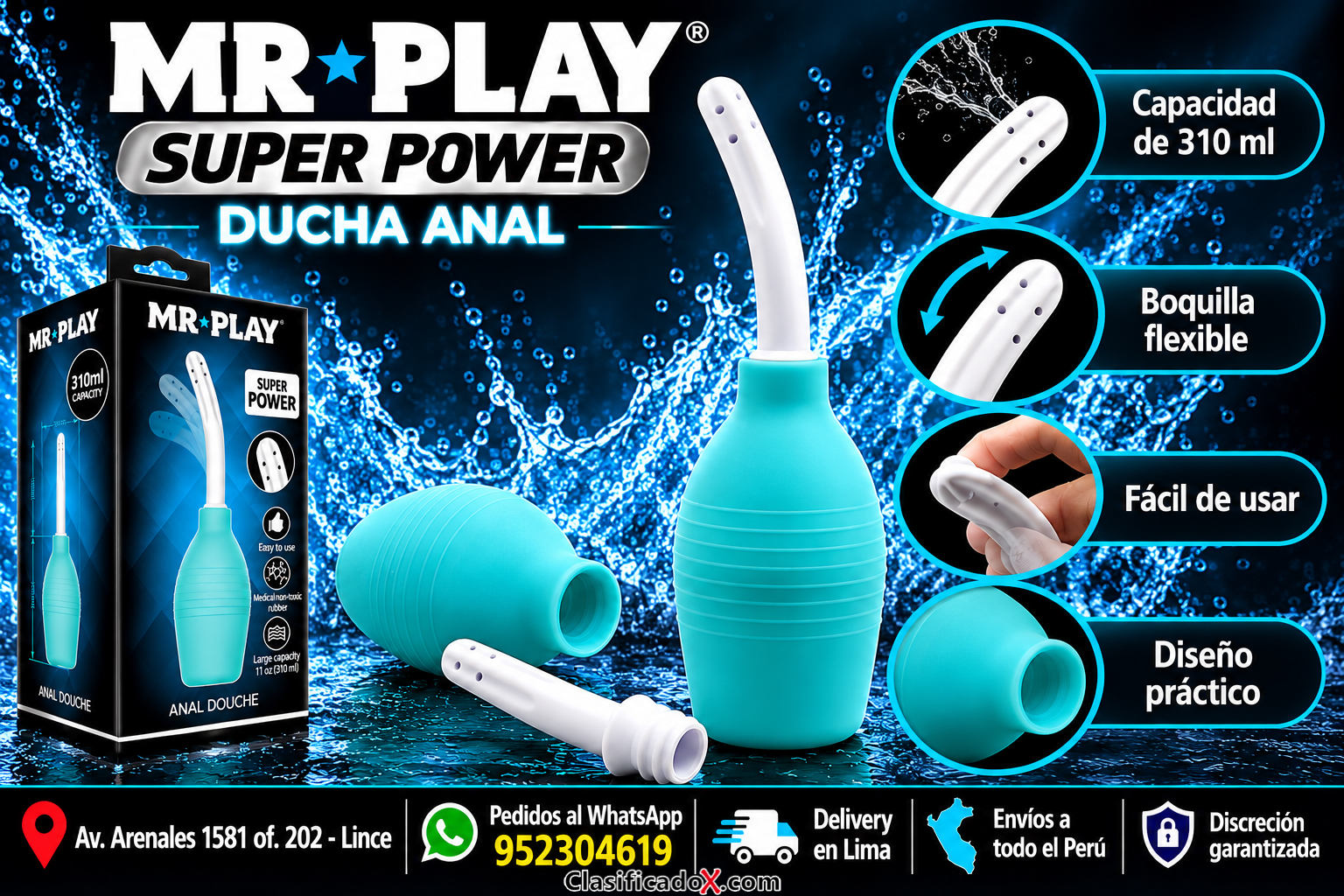 MR PLAY DUCHA ANAL 310 ML EN SEXSHOP LINCE