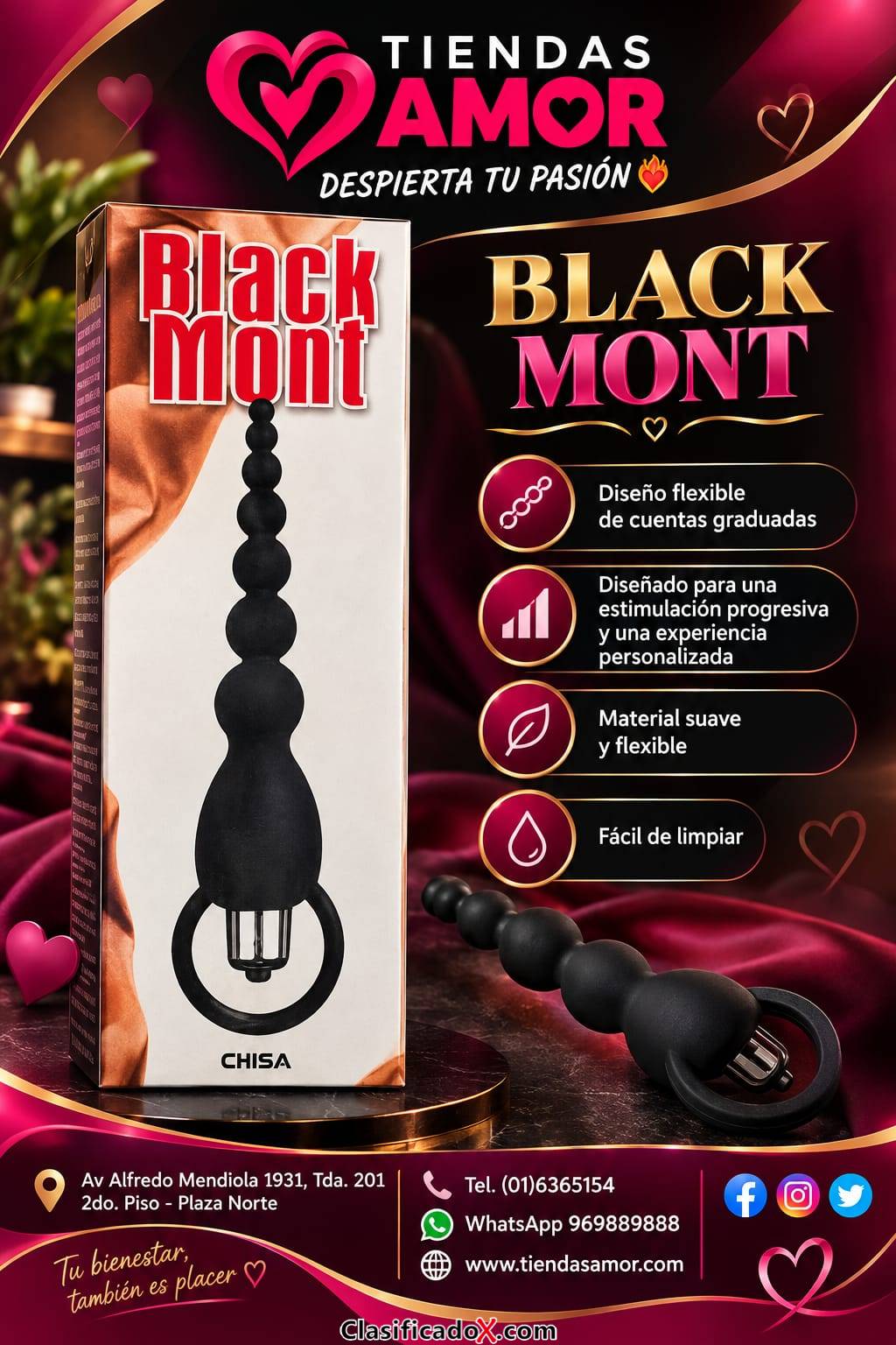 Black Mont Tail Power Beads .. PLAZA NORTE AV. ALFREDO MENDIOLA 1931 2DO PISO TDA. 201