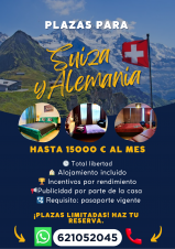 Se buscan señoritas para plaza en Suiza y Alemania.