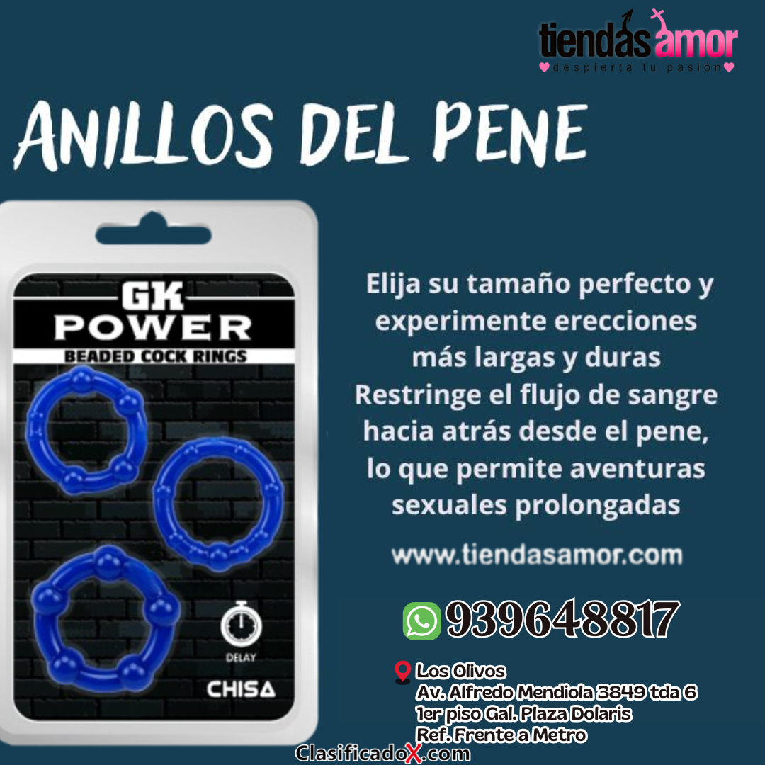 GK Power Anillos para el MIEMBRO con cuentas – Azul