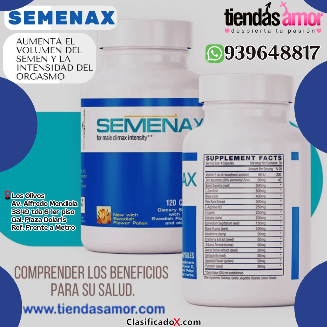 SEMENAX SUPLEMENTO ENCARGADO DE AUMENTAR EL VOLUMEN DEL SEMEN