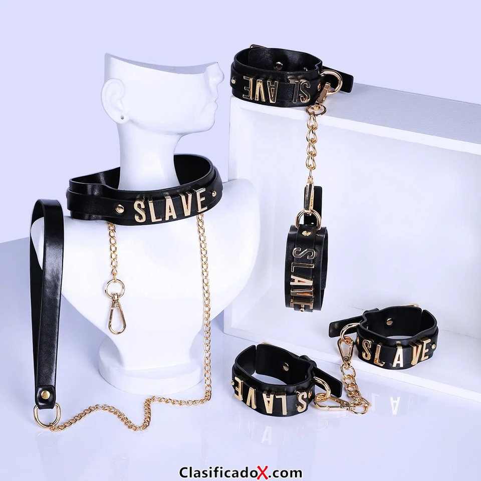 KIT SLAVE – COLLAR + ESPOSAS + TOBILLERAS EN SEXSHOP LINCE