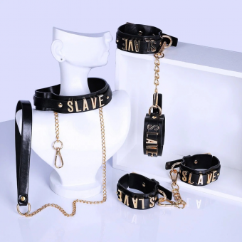 KIT SLAVE – COLLAR + ESPOSAS + TOBILLERAS EN SEXSHOP LINCE