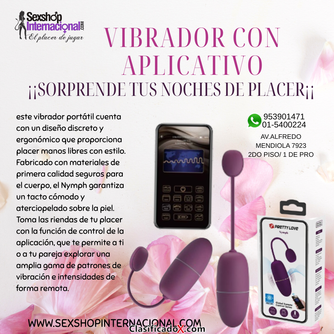 VIBRADOR CON APLICATIVO TIENDA SEXSHOPS LOS OLIVOS