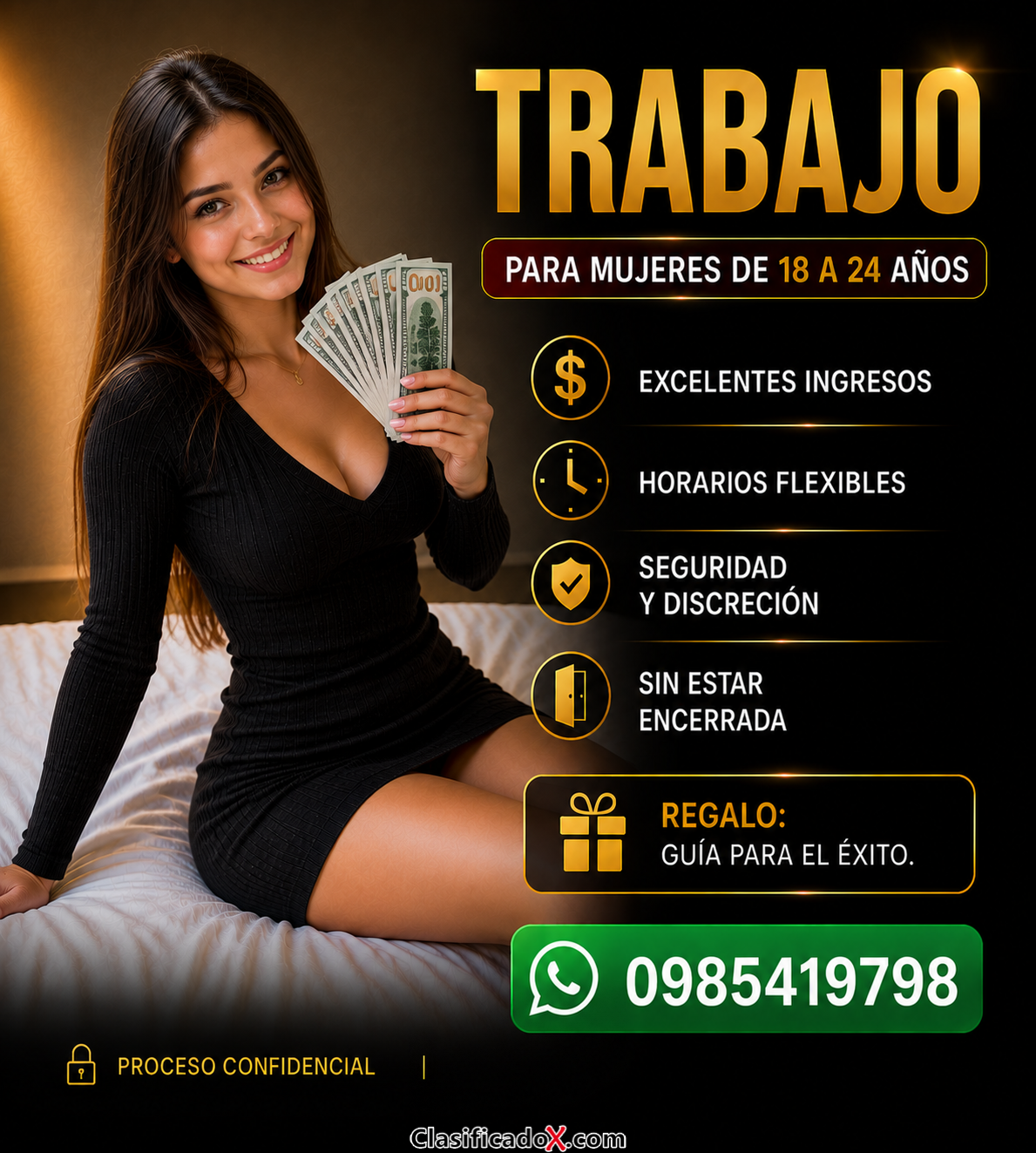 BUENOS INGRESOS + HORARIOS FLEXIBLES + DISCRECIÓN