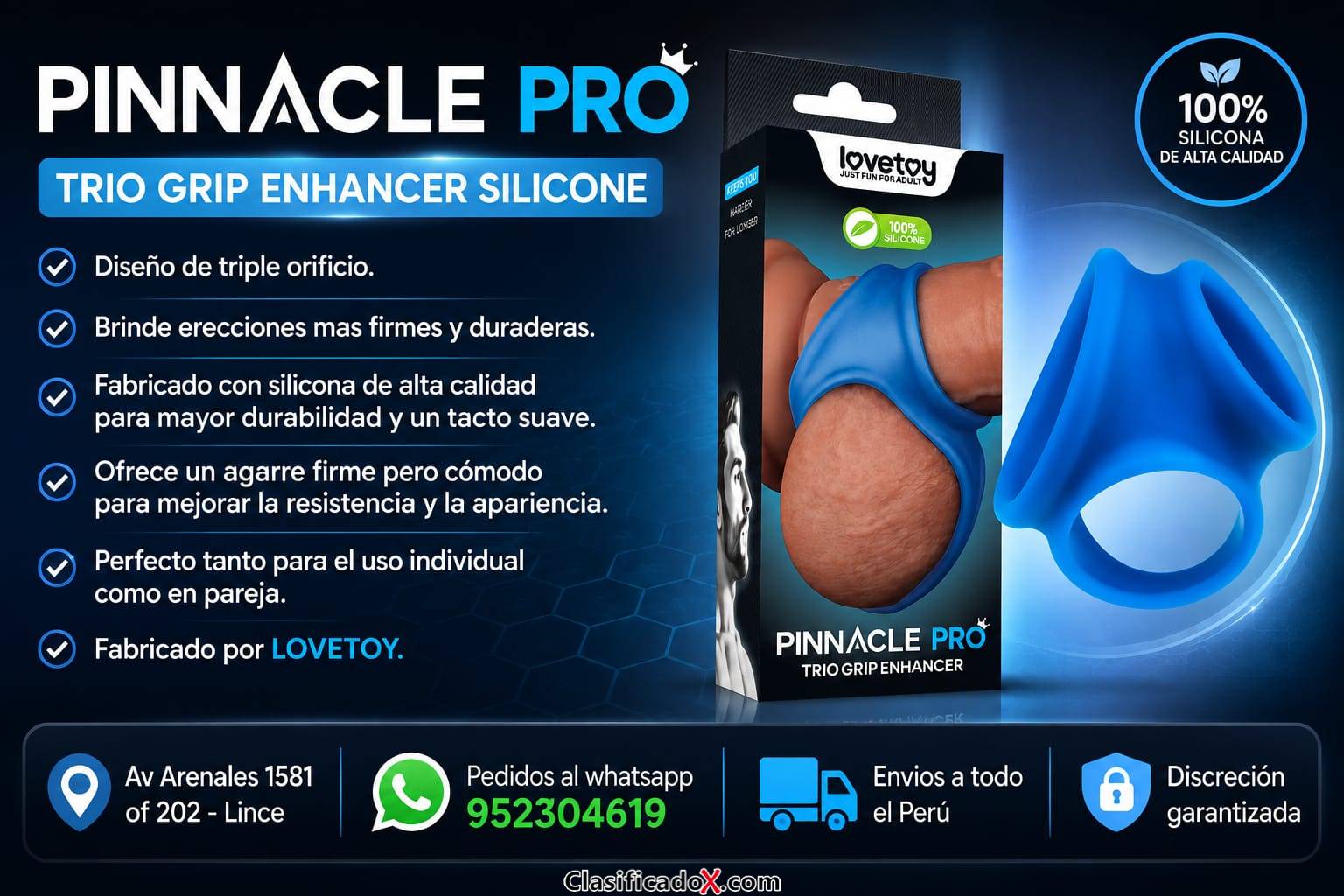 ANILLO PARA PENE Y TESTICULOS PINNACLE PRO EN SEXSHOP LINCE