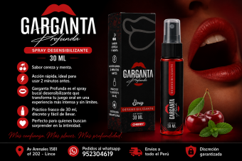 GARGANTA PROFUNDA – SPRAY DESENSIBILIZANTE 30 ML EN SEXSHOP LINCE