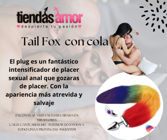 Tail Fox plug anall cola de colores  TIENDAS AMOR MIRAFLORES
