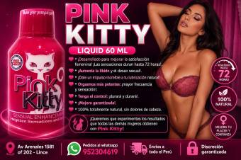PINK KITTY LIQUID 60 ML – MULTIORGASMICO EN LIQUIDO - SEXSHOP LINCE