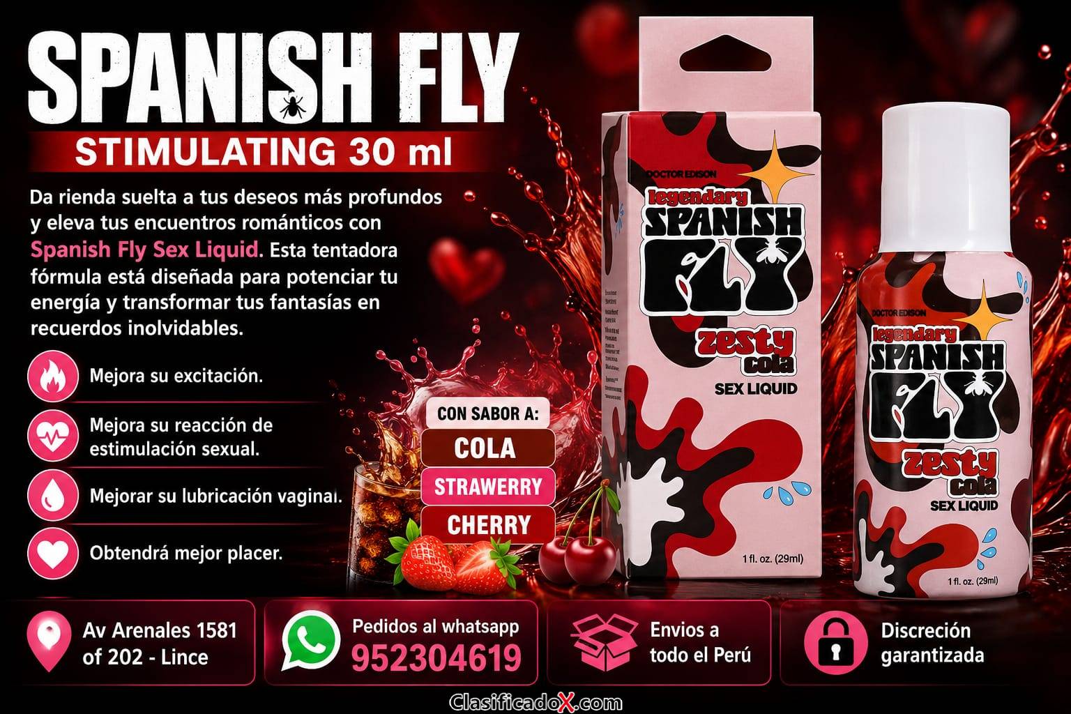 SPANISH FLY – STIMULATING SEX DROPS HOT 30 ML EN SEXSHOP LINCE