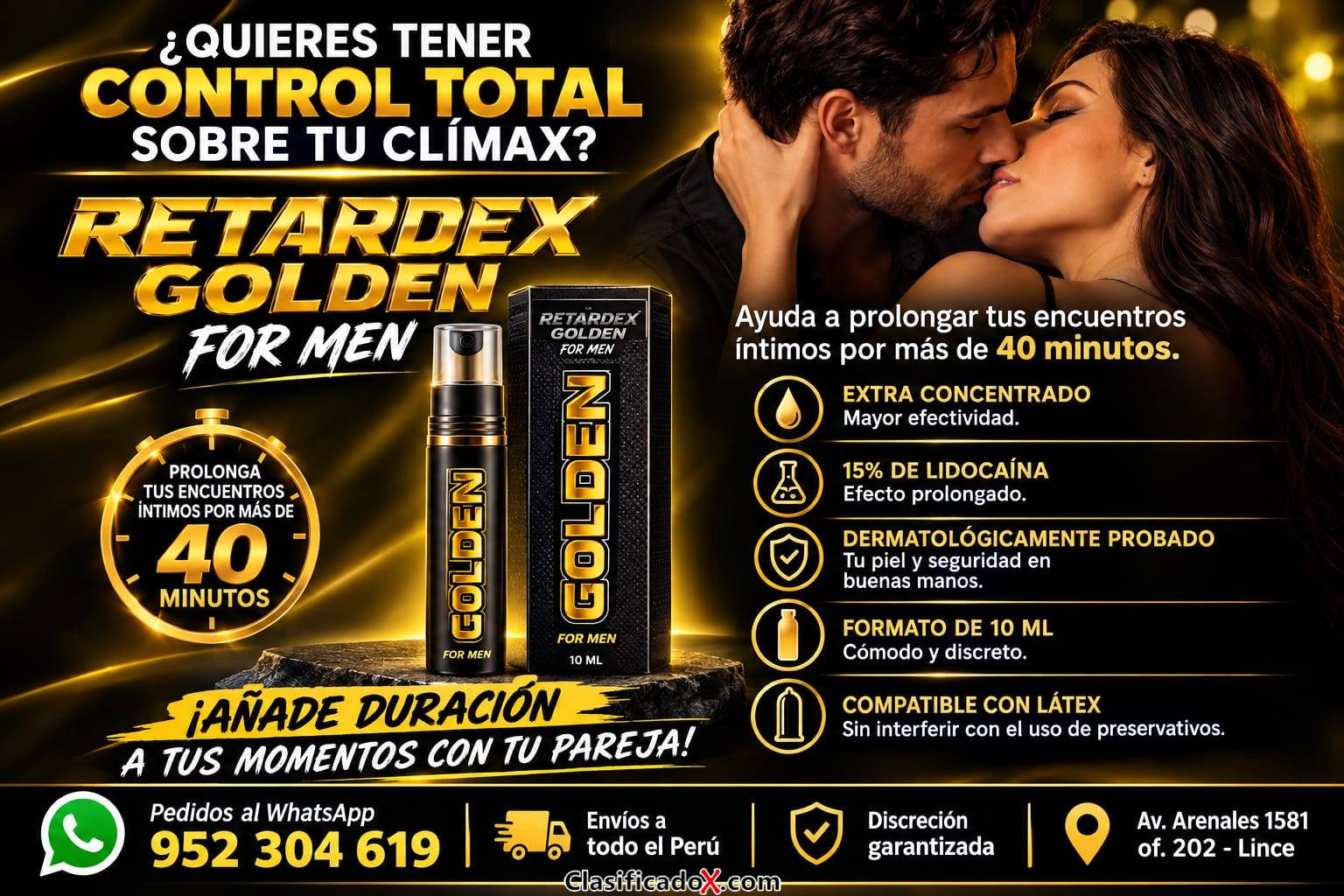 RETARDEX GOLDEN FOR MEN – RETARDANTE EN SEXSHOP LINCE