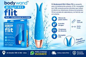 BODYWAND – MINI VIBES FLIT BLUE – ESTIMULADOR DE CLITORIS EN SEXSHOP LINCE
