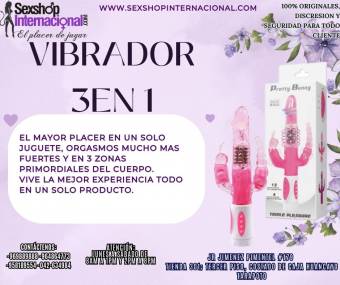 VIBRADOR CON ACCION 3 EN 1 MAXIMO PLACER TIENDAS EROTICAS