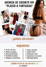 AGENCIA DE ESCORTS VIP SOLICITA DAMAS DE AMPLIO CRITERIO PARA TRABAJAR COMO ESCORT